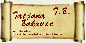 Tatjana Baković vizit kartica
